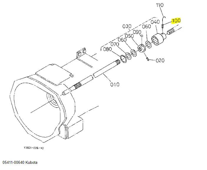 Kubota Pin Spring 05411-00640 - Genuine Spring Pin for Drive Shaft & Linkage