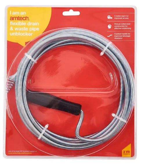 Amtech Flexible Drain And Waste Pipe Unblocker
