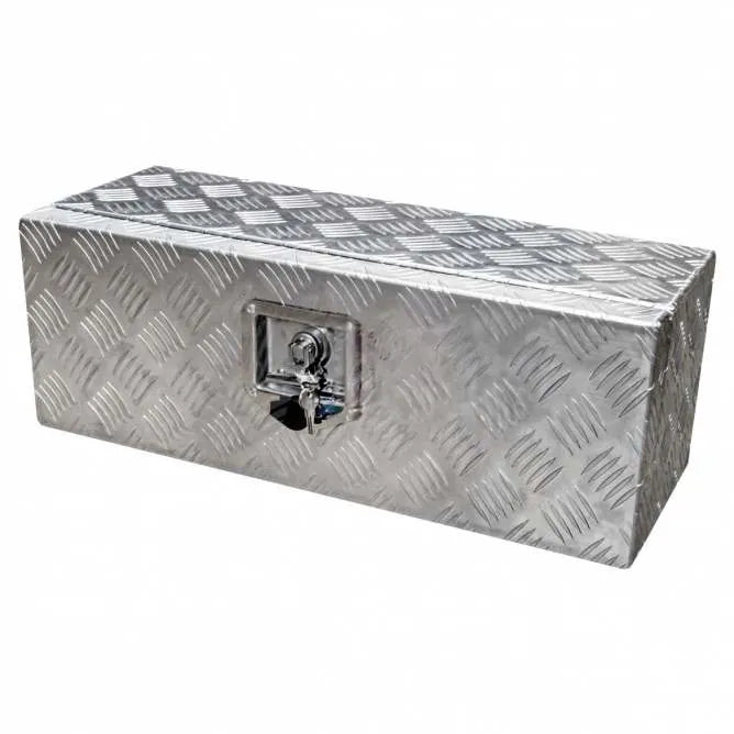 Lockable Aluminium Toolbox Chequer Plate 640x230x230mm with T Handle Locks