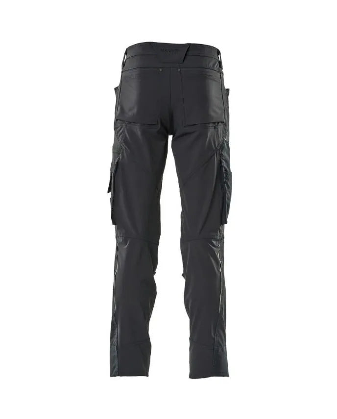 MASCOT Navy Work Trousers with Kneepad Pockets - Ultimate Stretch, CORDURA® Protection - W32.5L32