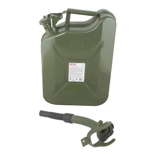 Mcanax 10 Litre Jerry Can Green with Spout .8mm Un App Mx1650041