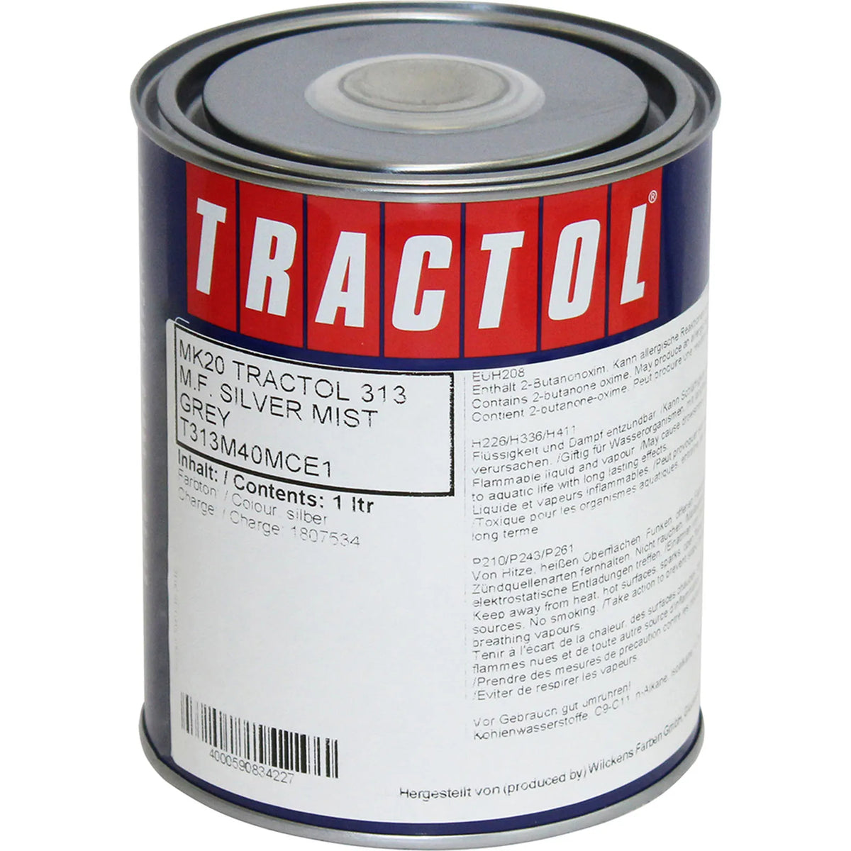 Tractol Massey Ferguson Silvermist Grey Paint (T313M40) - 1 Litre for Agricultural & Construction Equipment - MK20