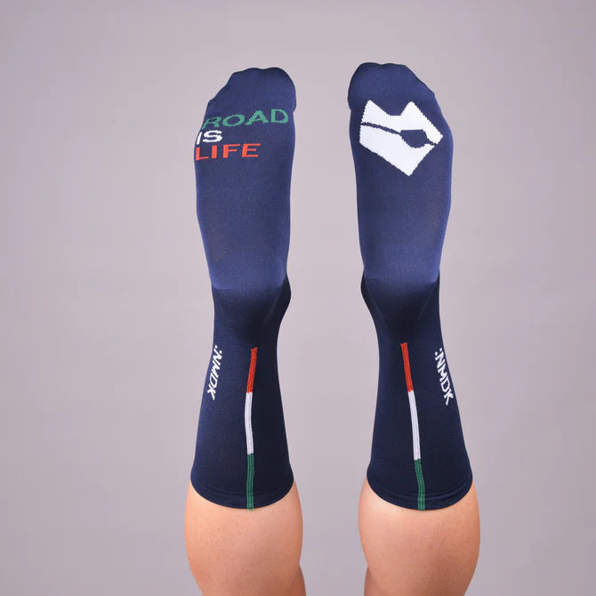 NMDK SQUADRA CORSA Performance Cycling Socks - Navy | PROLEN Thermoregulating Sock