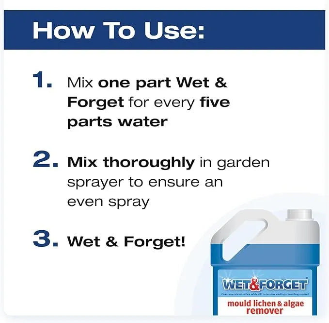 Wet & Forget 5 Litre Mould, Moss, Algae & Lichen Remover