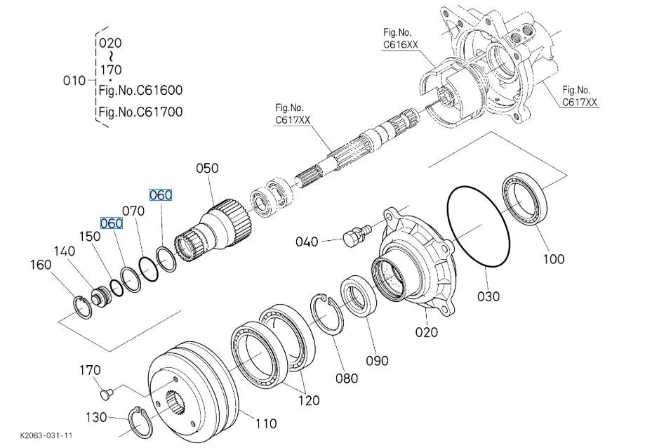 RA211-21540 Kubota Backup Ring for Idler Assemblies