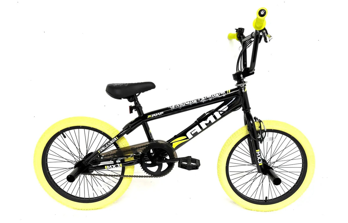 Ramp Unleaded MX3 BMX Black/Yellow - 20″ Hi‑Tensile Freestyle Bike