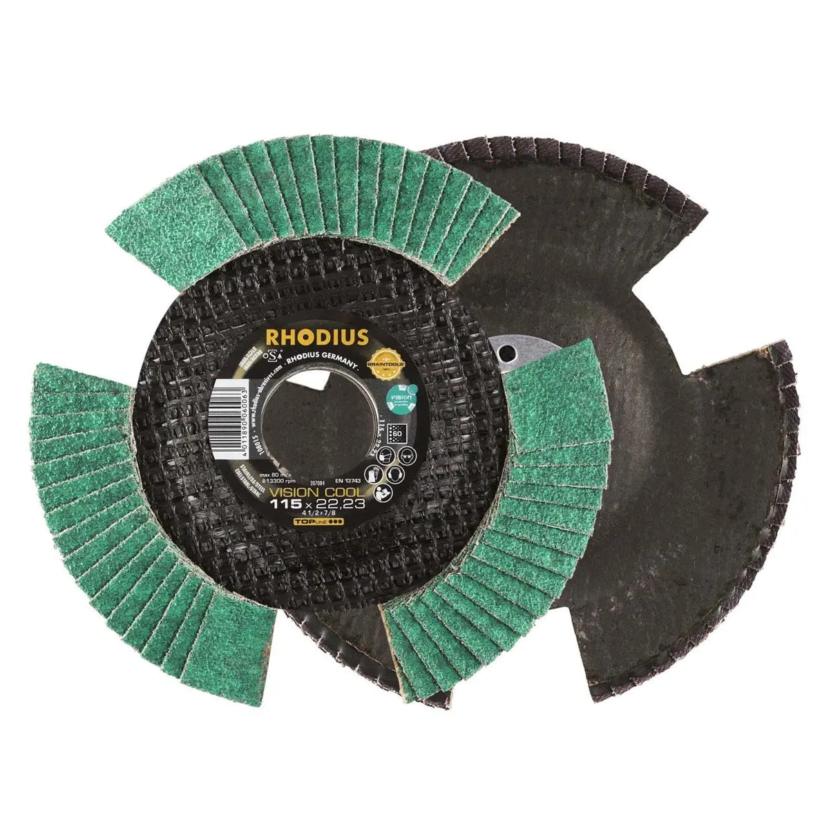 Rhodius VISION Flap Disc 115mm x 22.23mm Grain 40