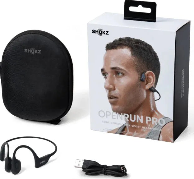 Shokz OpenRun Pro Sport Bone Conducting Headphones Black | Premium Sound & Open-Ear Comfort