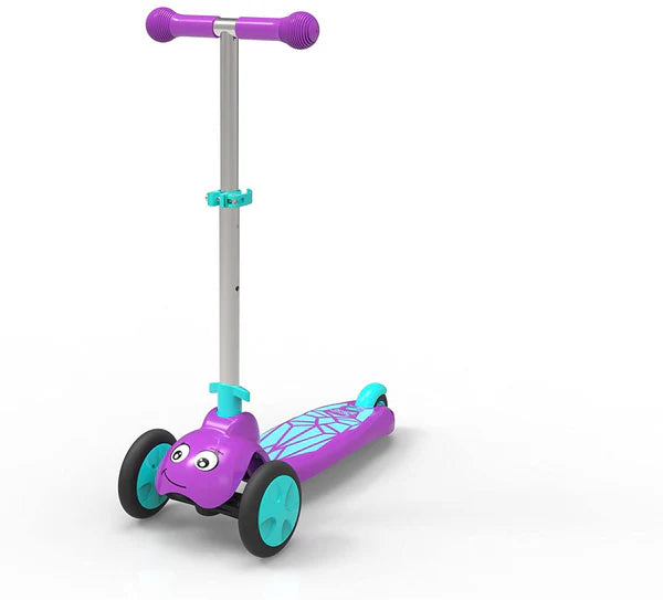 Scootiebug Purple Jewel Scooter - 3-Wheel Toddler Scooter with Foldable Handlebar