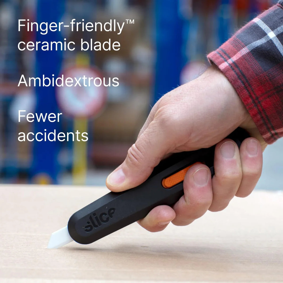Slice 10554 Auto-Retract Utility Knife - Finger-Friendly Ceramic Safety Blade