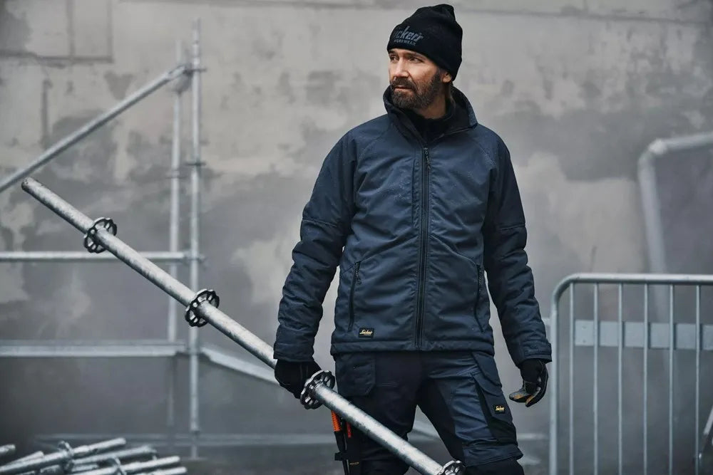 Snickers 1158 AllroundWork Navy/Black Winter Jacket Medium - Insulated & Water-Repellent Workwear