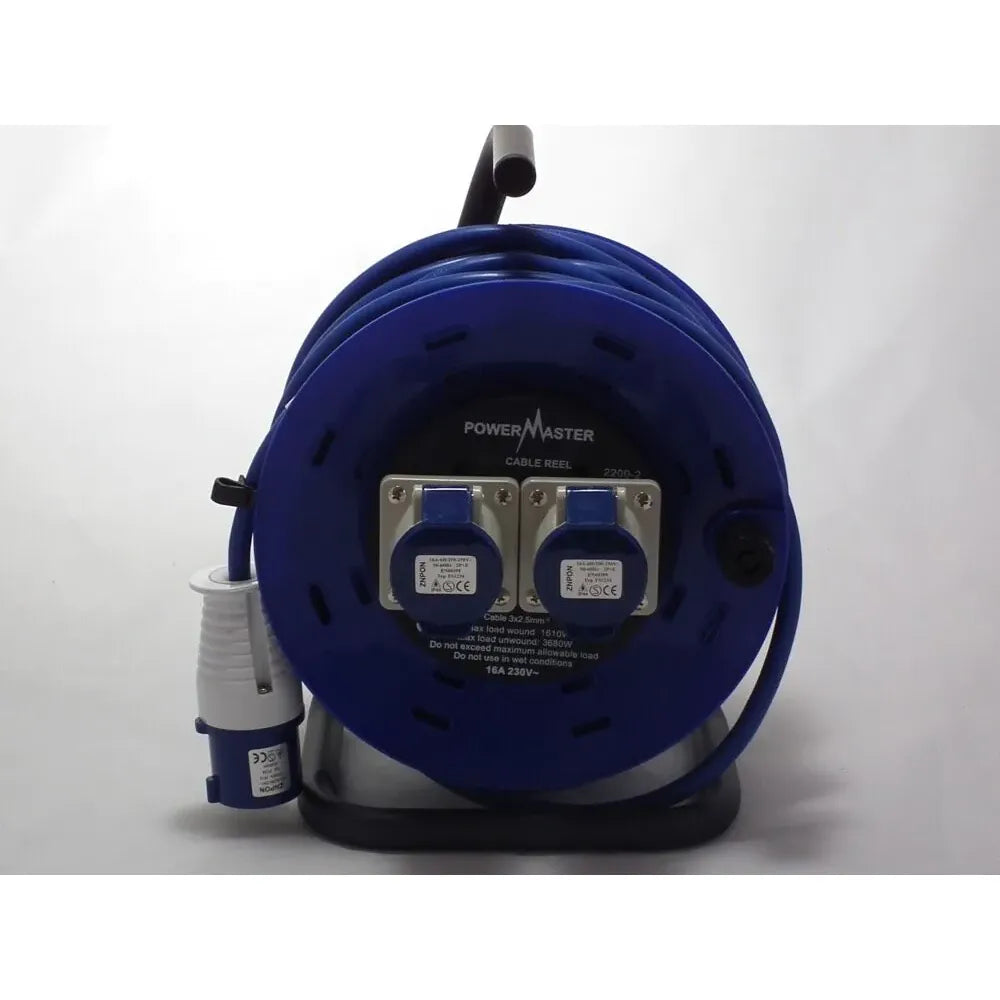 Powermaster 40m 16A Cable Reel - 2.5mm², 220V Heavy-Duty Extension Reel