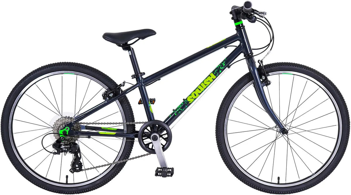 Squish Dark Grey 24" Kids Bike | 11" Frame, Lightweight Aluminium, 8-Speed Gears for Ages 8-11