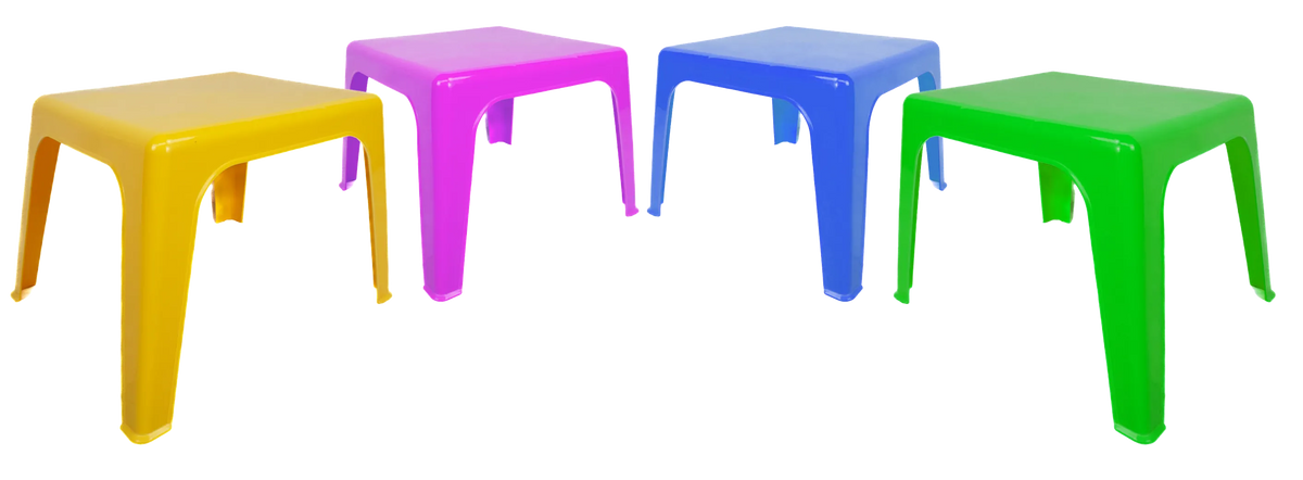 Multi-Colored Stackable Plastic Table - Indoor & Outdoor