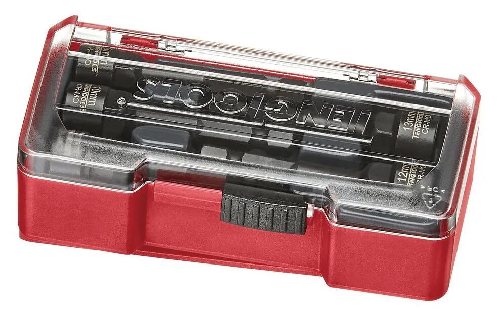 Teng Tools TJEP05 1/4″ Hex Bolt and Nut Extractor Set Cr-Mo 8-13mm | 5 Piece Set with Belt Clip Case
