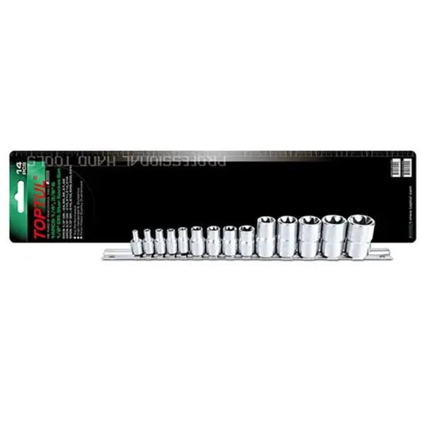 Toptul 14PC Star Socket Rail Set E4 - E24