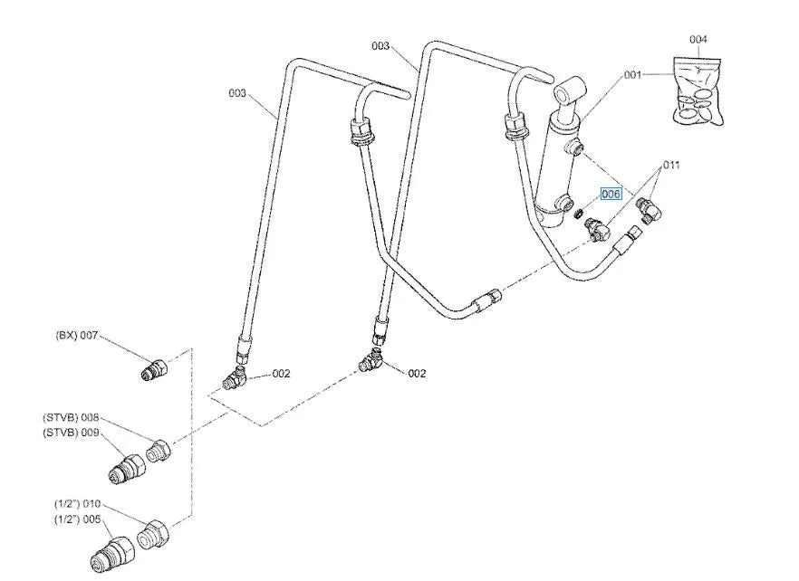 W21TS‑04002 Genuine Kubota K06000 Hydraulics Restrictor for GCD600‑C - OIL FLOW LIMITER