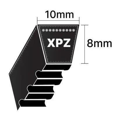XPZ900 Notched V-Belt (10x8mm) - 900mm Long | High-Performance Raw-Edge Wedge Belt