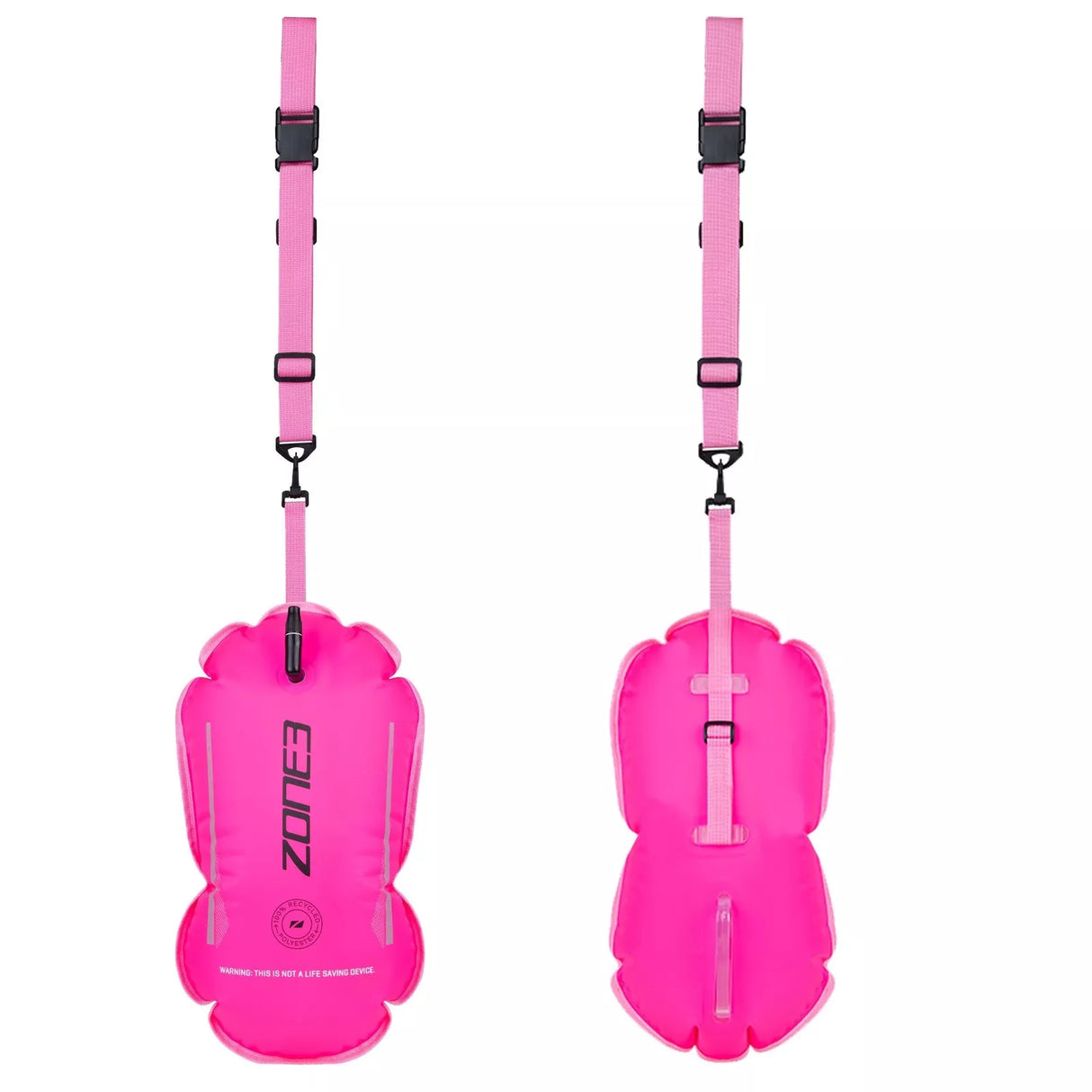 Zone3 Recycled Swim Safety Buoy / Tow Float - Hi-Vis Pink, 100% rPET, SA23RSBTF114
