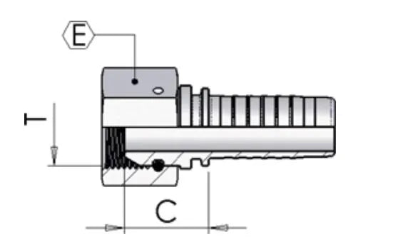 BSP Female 60 Degree Cone Fitting - 1/4" Hose x 3/8" BSP Zinc Passivated