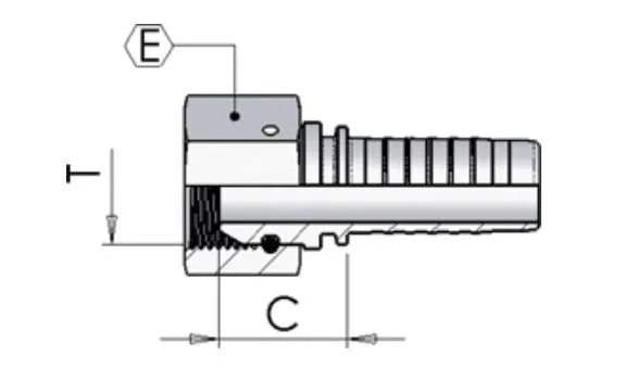 BSP Female 60 Degree Cone Fitting - 3/8" Hose x 3/8" BSP Zinc Passivated