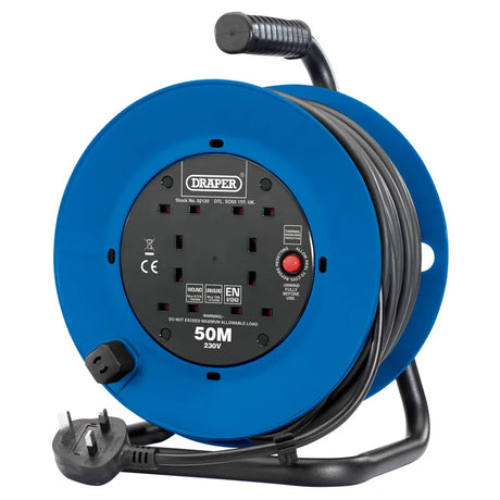 Draper 230V Four Socket Industrial Cable Reel 50M