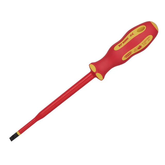 Draper XP1000 VDE Slimline Plain Slot Screwdriver, 6.5 x 150mm