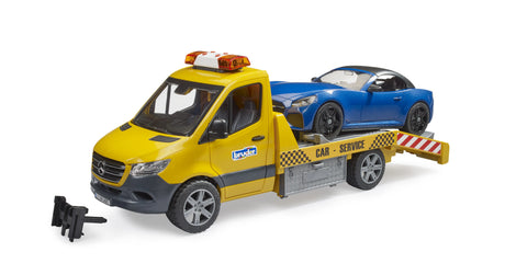 Bruder MB Sprinter car transporter with light & sound module and Bruder roadster
