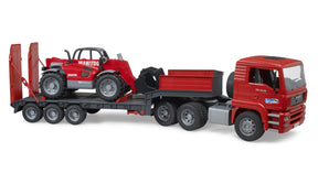 Bruder Man Tga Truck with Low Loader Trailer and Manitou Telehandler