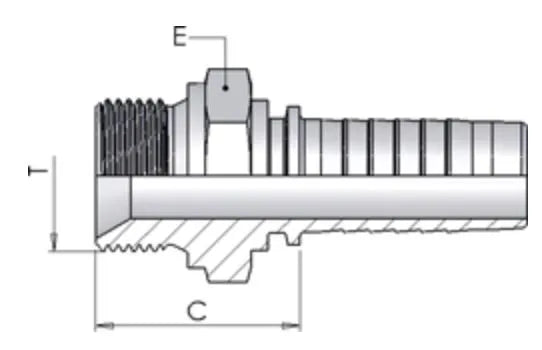 BSP Male Parallel 60 Degree Cone Fitting - 1/4" Hose x 3/8" BSP Zinc Passivated