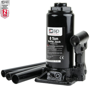 SIP 8 TON Bottle Jack 03656 - Heavy-Duty, Adjustable Lifting, Overload Protection