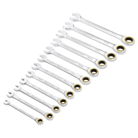 Draper Expert Hi-Torq Metric Ratchet Combination Spanner Set (12 Piece)