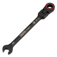 Draper Expert Hi-Torq Metric Flexible Head Ratchet Combination Spanner, 8mm, Black