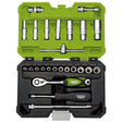Draper Expert Metric Socket Set, 1/4" Sq. Dr., Green (25 Piece) 04463