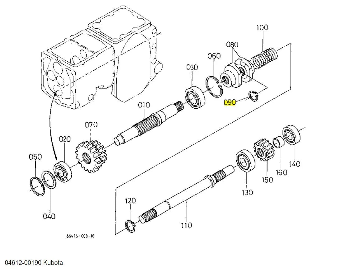 04612-00190 Kubota CIR-CLIP, External - OEM Replacement for Hydraulic Gear Pumps, Propeller Shafts, and PTO Shafts