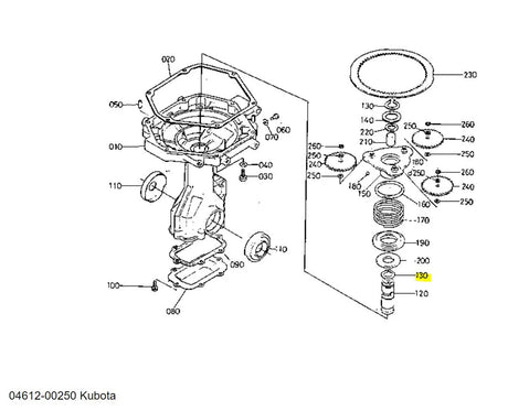 04612-00250 Kubota CIR-CLIP, External - OEM Part for Shafts, Differentials, and PTO Systems