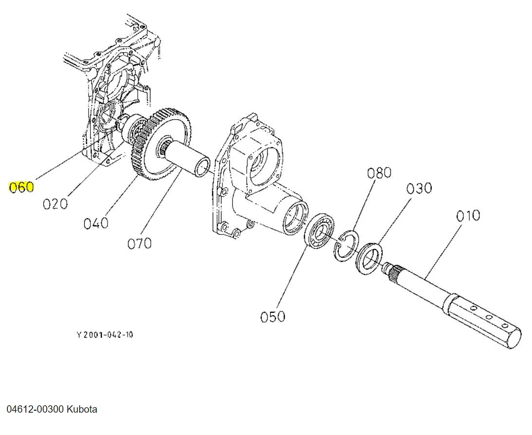 04612-00300 Kubota CIR-CLIP, External - OEM Rear Axle, PTO Clutch & Hydraulic Applications