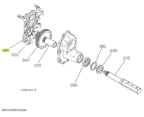 04612-00300 Kubota CIR-CLIP, External - OEM Rear Axle, PTO Clutch & Hydraulic Applications