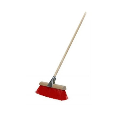 Red Yard Brush with Steel Clamp