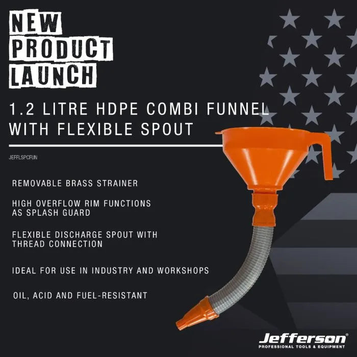1.2 Litre HDPE Combi Funnel with Flexible Spout 