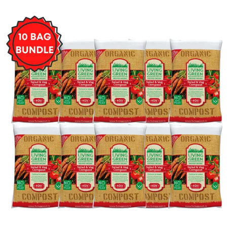 Living Green Compost Salad & Veg 40 Litre (x10 Bags Pallet Bundle)