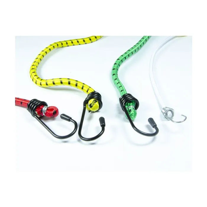 Jefferson 10pc Assorted Elastic Straps - High Quality Rubber Bungee Cords with Coated Steel Hooks