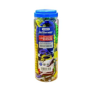 Jefferson 10pc Assorted Elastic Straps - High Quality Rubber Bungee Cords with Coated Steel Hooks