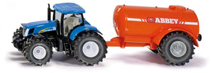SIKU New Holland Tractor with Single Axle Vacuum Tanker Toy - 1:50 Scale | SIKUFARMER Series