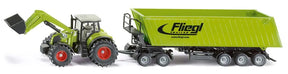 SIKU Claas Axion 850 Tractor with Front Loader, Dolly, and Tipping Trailer Toy - 1:50 Scale | SIKUFARMER Series