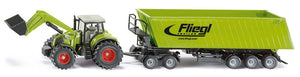 SIKU Claas Axion 850 Tractor with Front Loader, Dolly, and Tipping Trailer Toy - 1:50 Scale | SIKUFARMER Series