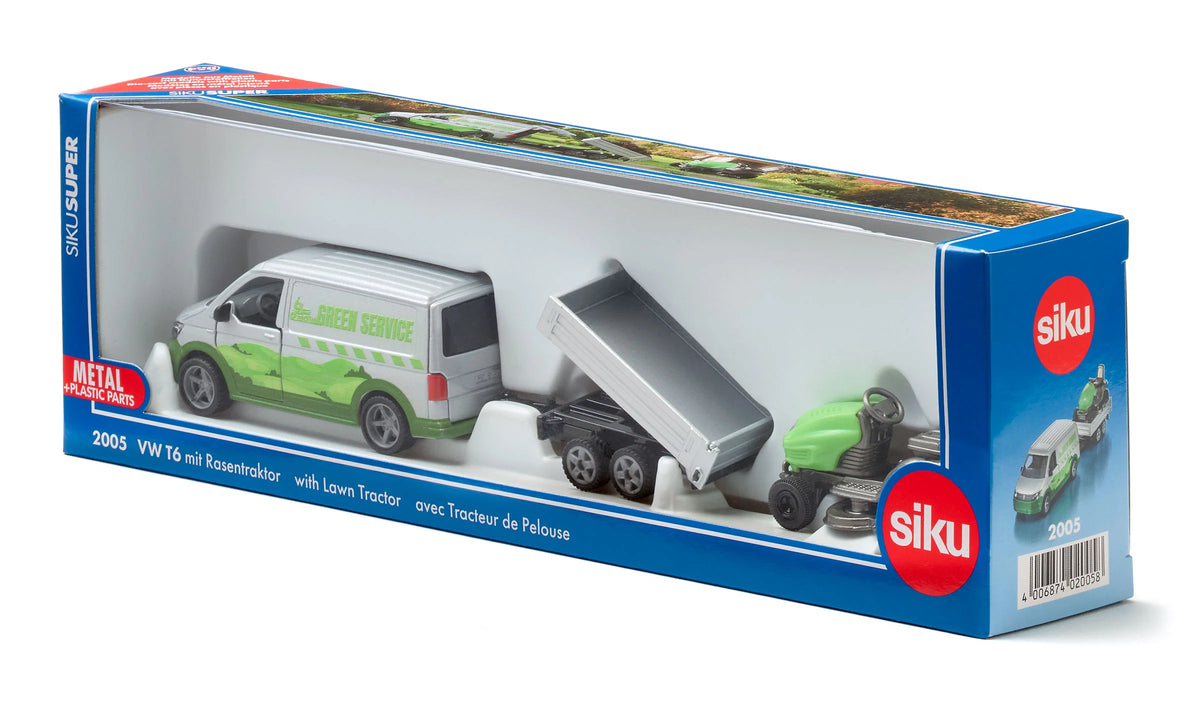 Siku VW T6 with Ride On Lawn Mower 1:50