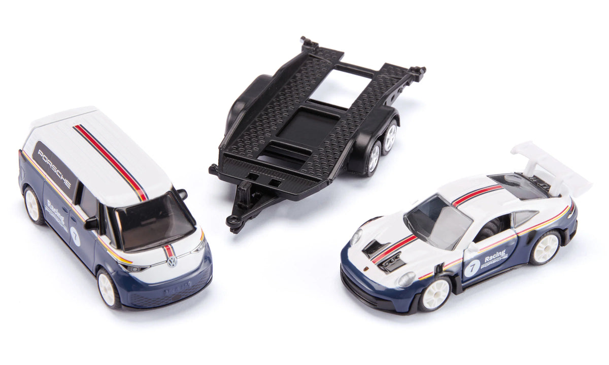 Siku VW Buzz with Porsche 911 GT3 RS 1:50