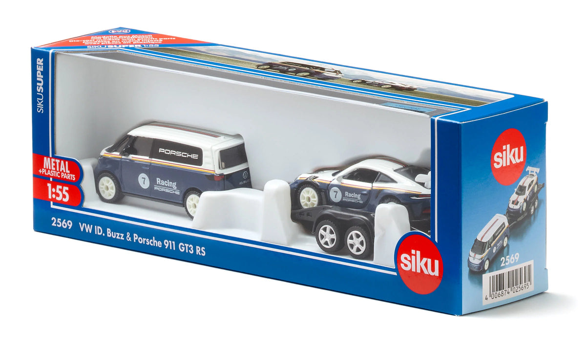 Siku VW Buzz with Porsche 911 GT3 RS 1:50