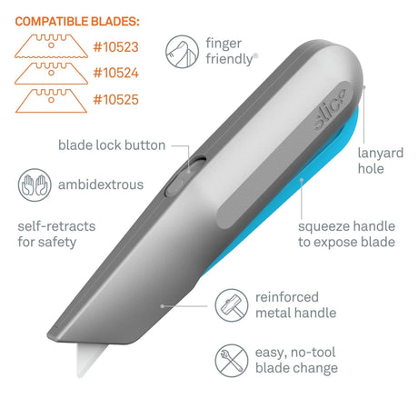 Slice Smart-Retracting Metal-Handle Squeeze Knife